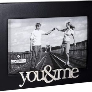 Malden Black Wooden 4 x 6 Photo Frame "You & Me" ... NEW IN BOX